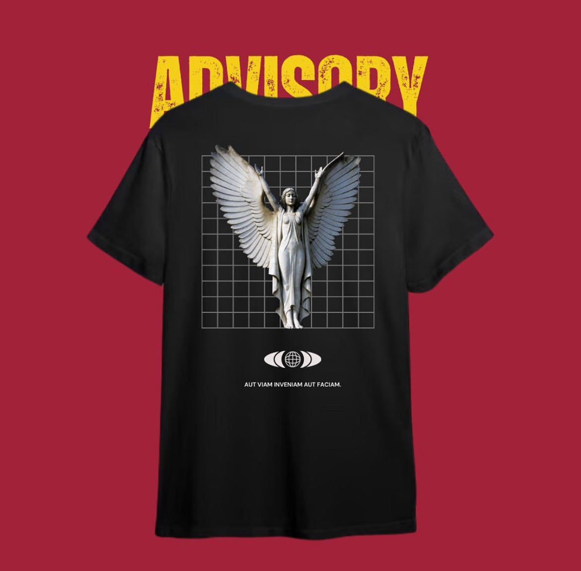 BlackVisory COTTON-JERSEY REGULAR-FIT T-SHIRT ANGEL WITH LOGO PRINT