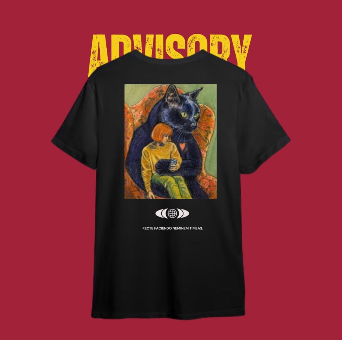 BlackVisory COTTON-JERSEY REGULAR-FIT T-SHIRT FLYCAT WITH LOGO PRINT